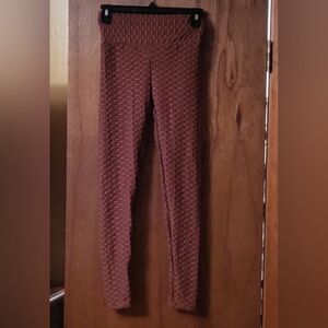 Sho Sho Honeycomb Patterned Brown Leggings